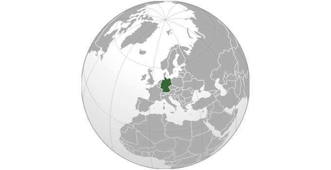 globe with Germany highlighted
