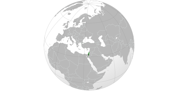 globe with Israel highlighted