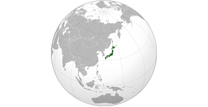 globe with Japan highlighted